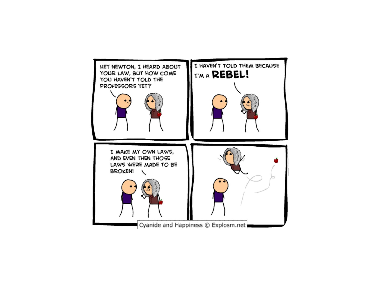 Newton's apple rebel