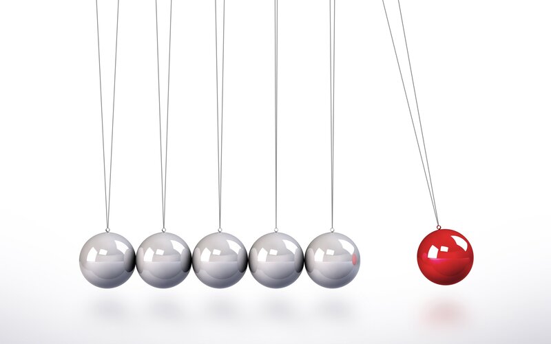 Newton's Cradle — Gray, Neutral, 3d Render