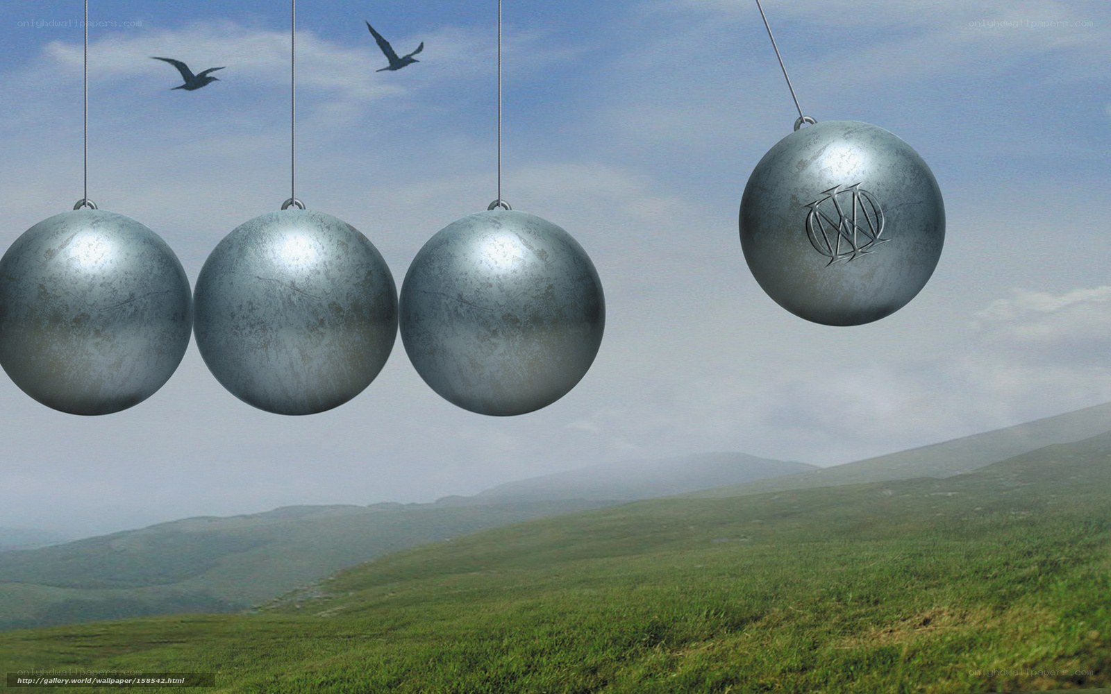 Newton's Cradle in a Landscape