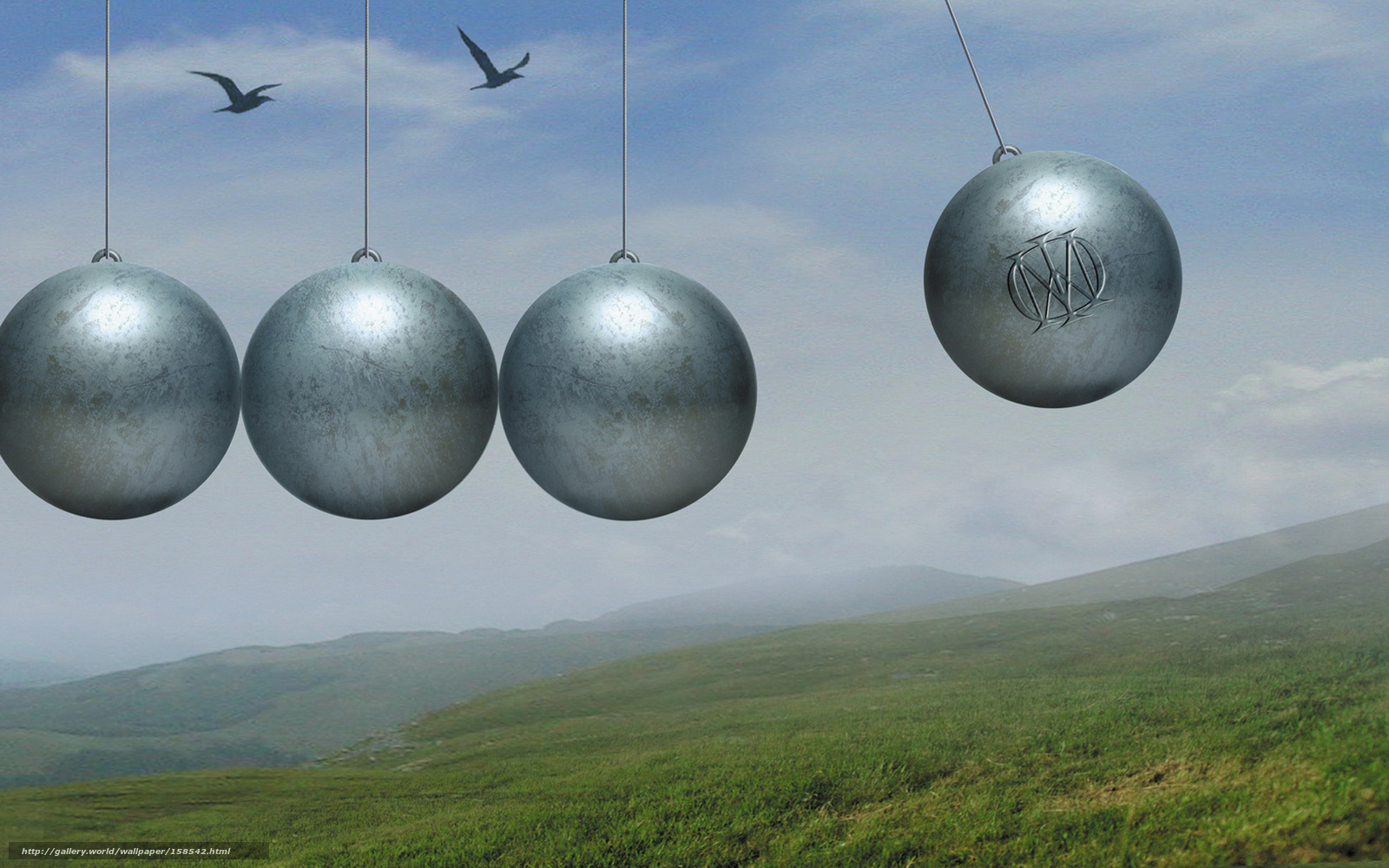 Newton's Cradle in a Landscape