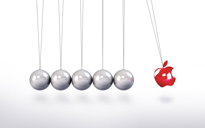 Newton's Cradle with Apple