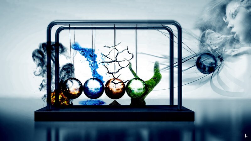Newton's Cradle with Elements