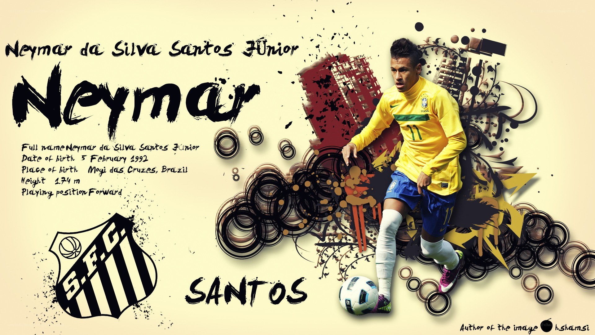 Neymar Santos football poster
