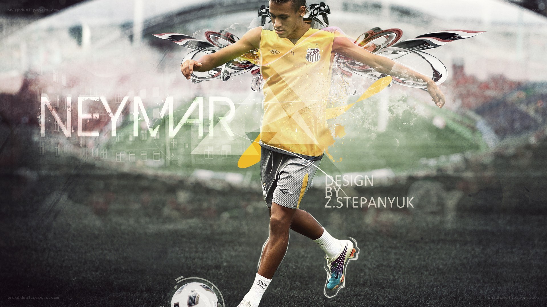 Neymar soccer action art