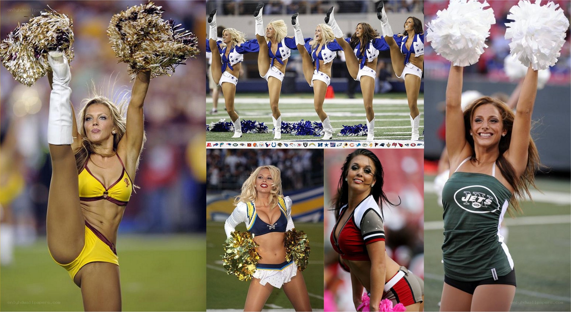 NFL cheerleaders in action
