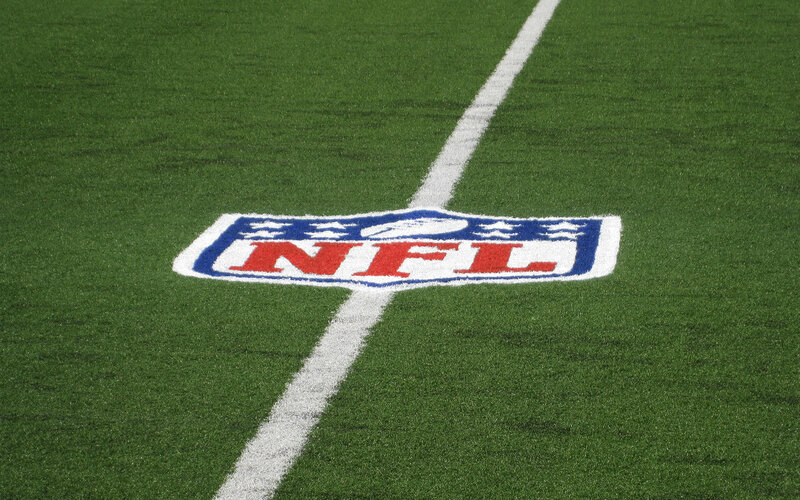 NFL logo on football field