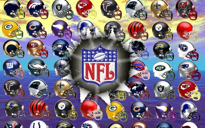 NFL Team Helmets — Blue, Dynamic, Digital Art, Logo