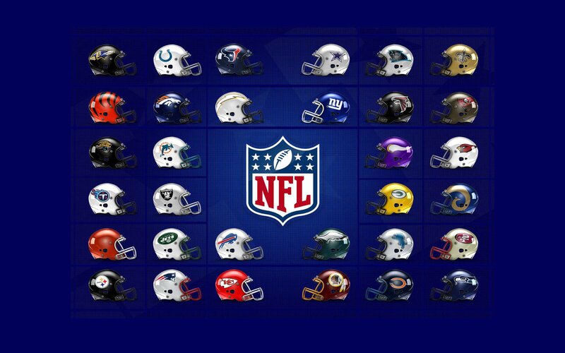 NFL Team Helmets — Blue, Organized