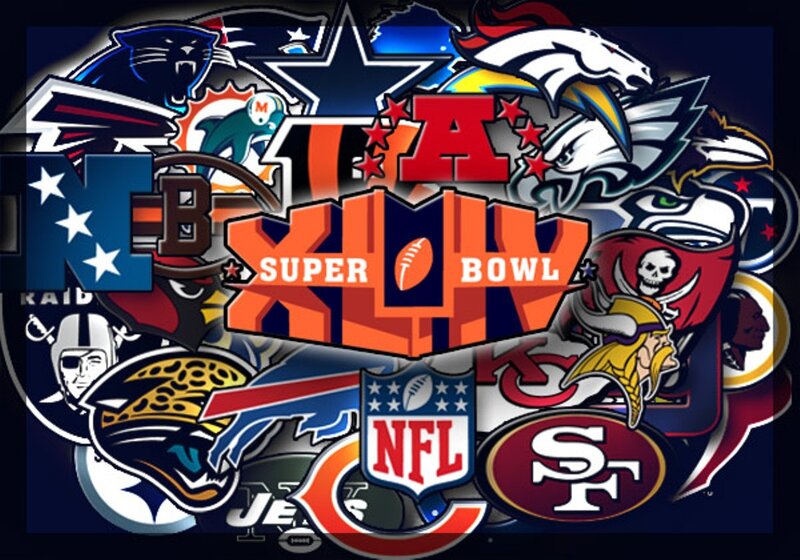 NFL Team Logos Collage — Blue