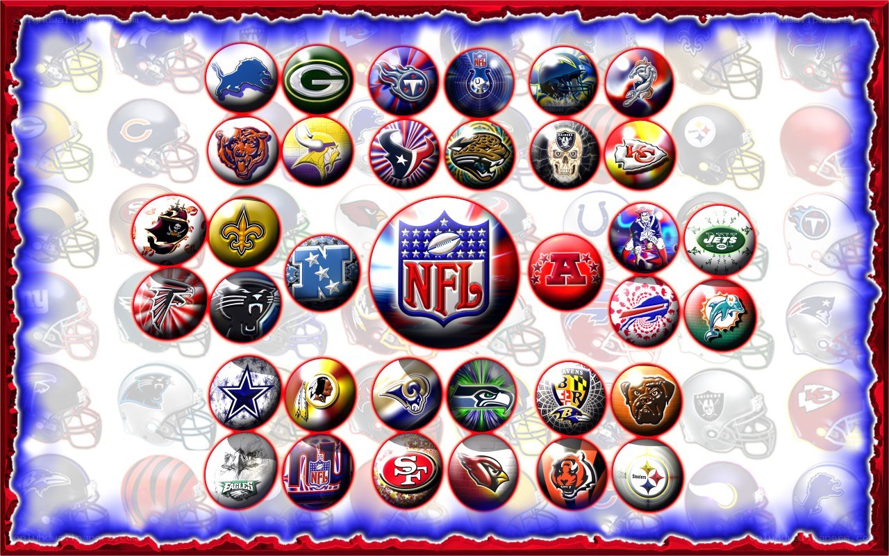 NFL team logos collage