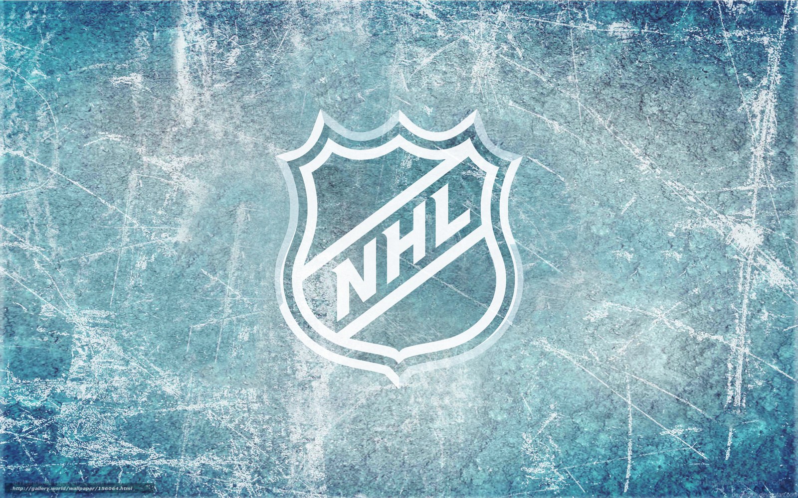 NHL logo on ice texture