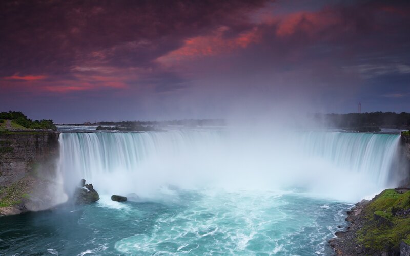 Niagara Falls at Dusk — Purple, Dramatic, Sunset, Photograph