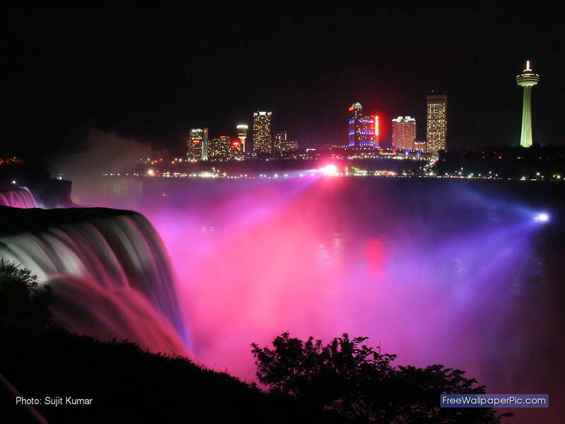 Niagara Falls at Night — Purple, Dramatic