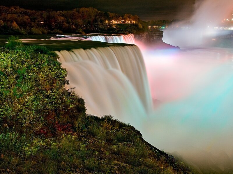 Niagara Falls at Night — White