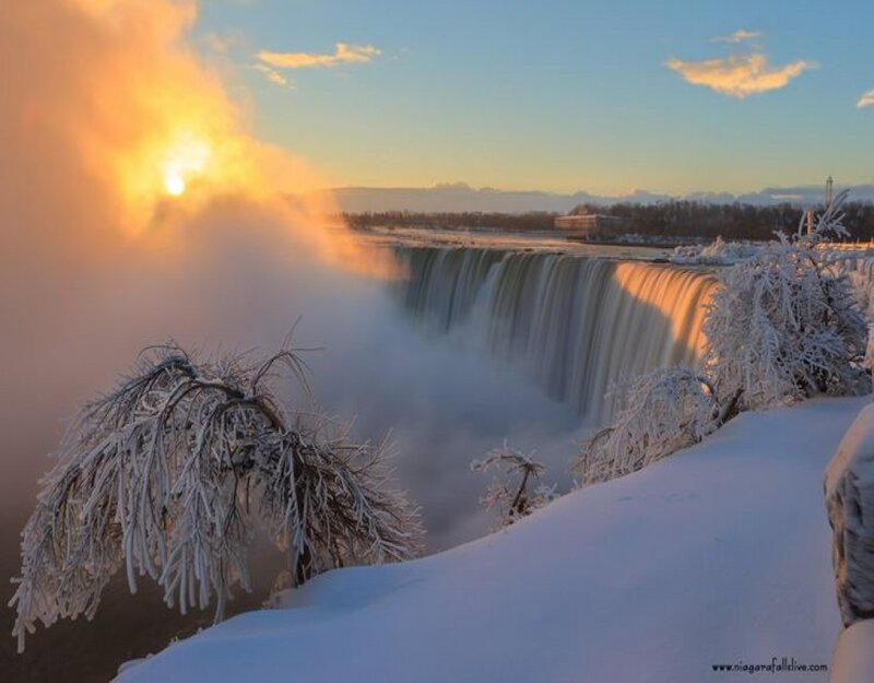 Niagara Falls at Sunrise — Blue, Serene