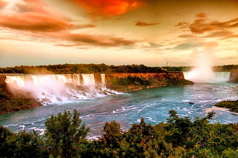 Niagara Falls at Sunset — Orange