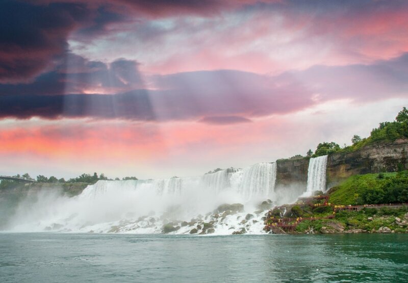 Niagara Falls at Sunset — Pink