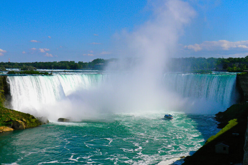 Niagara Falls Waterfall — Blue, Dramatic, Afternoon, Photograph, Boat, Mist