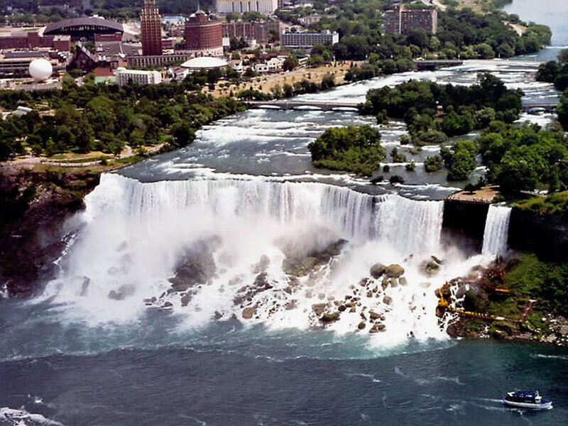 Niagara Falls Waterfall — Blue, Dramatic, Afternoon, Photograph, Cityscape