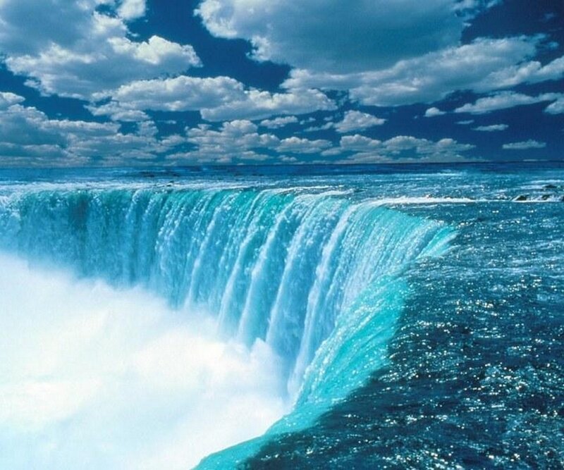 Niagara Falls Waterfall — Blue, Dramatic, Afternoon, Photograph, Clouds, Ocean, Sky