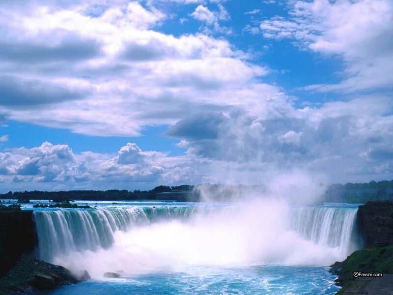 Niagara Falls Waterfall — Blue, Dramatic, Afternoon, Photograph, Clouds, River