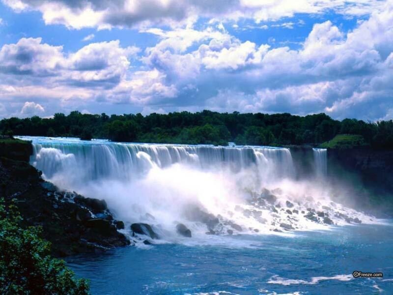 Niagara Falls Waterfall — Blue, Dramatic, Afternoon, Photograph, Clouds