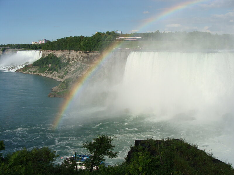 Niagara Falls Waterfall — Blue, Dramatic, Afternoon, Photograph, Rainbow, Boat