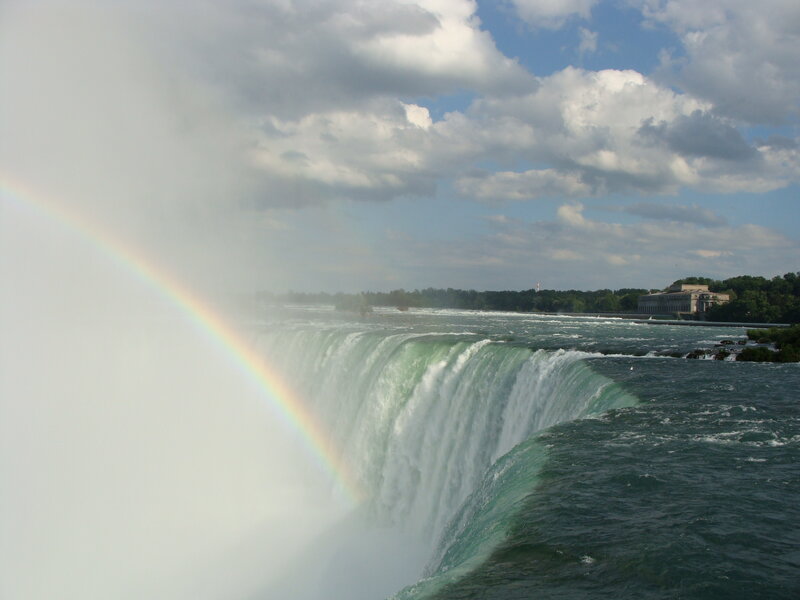 Niagara Falls Waterfall — Blue, Dramatic, Afternoon, Photograph, Rainbow, Clouds