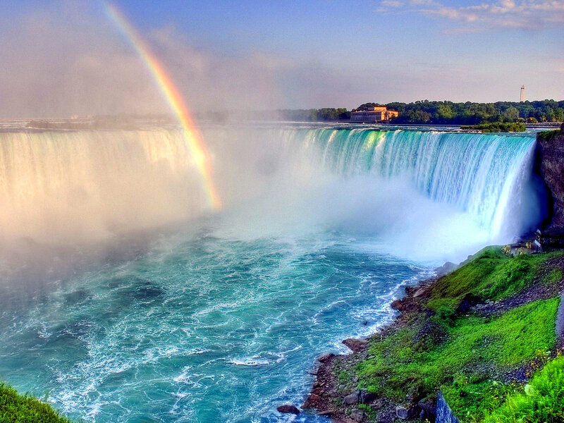 Niagara Falls Waterfall — Blue, Dramatic, Afternoon, Photograph, Rainbow, Mist