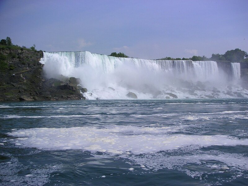Niagara Falls Waterfall — Blue, Dramatic, Afternoon, Photograph, River, Cliff, Trees