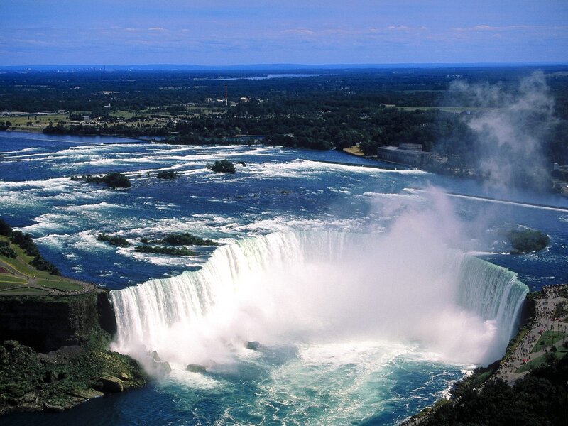 Niagara Falls Waterfall — Blue, Dramatic, Afternoon, Photograph, River