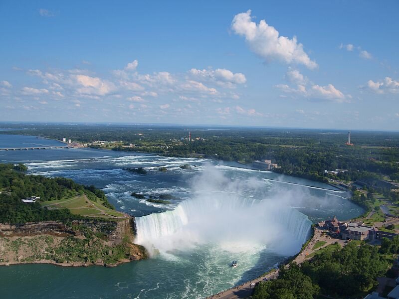 Niagara Falls Waterfall — Blue, Dramatic, Afternoon, Photograph, River, Trees