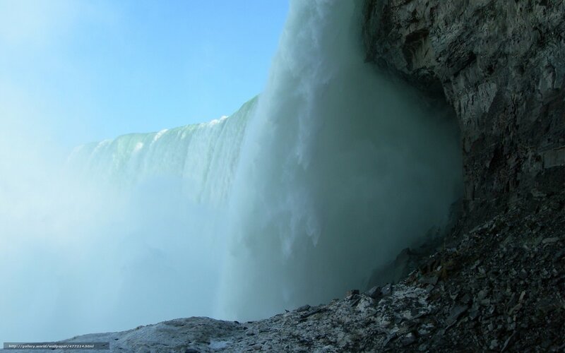 Niagara Falls Waterfall — Blue, Dramatic, Afternoon, Photograph, Rock
