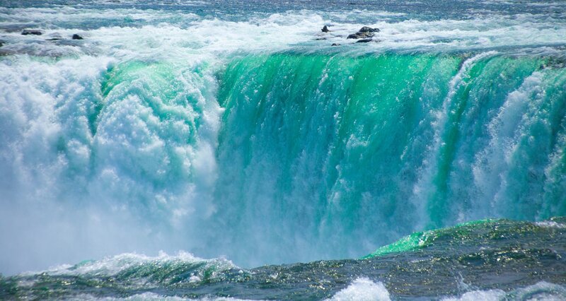Niagara Falls Waterfall — Blue, Dramatic, Afternoon, Photograph, Rocks, Foam