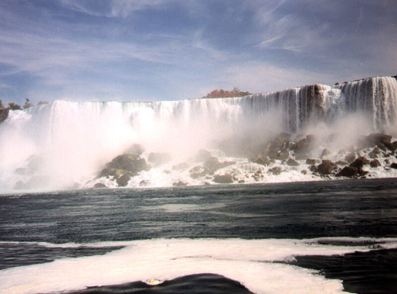 Niagara Falls Waterfall — Blue, Dramatic, Afternoon, Photograph, Rocks