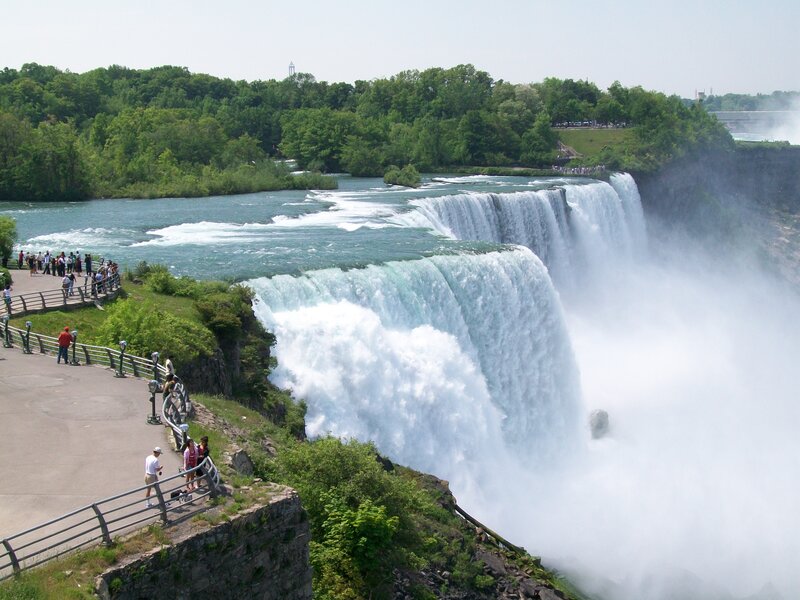 Niagara Falls Waterfall — Blue, Dramatic, Afternoon, Photograph, Tourists