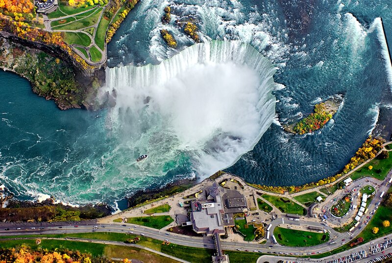 Niagara Falls Waterfall — Blue, Dramatic, Autumn, Photograph, River, Park