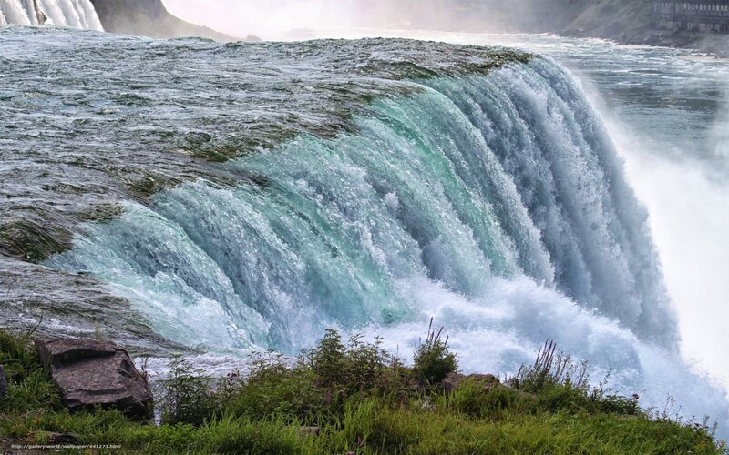 Niagara Falls Waterfall — Blue, Dramatic, Photograph, River