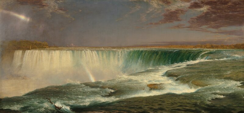 Niagara Falls Waterfall — Blue, Dramatic, Sunset, Painting