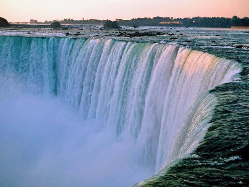Niagara Falls Waterfall — Blue, Dramatic, Sunset, Photograph, River, Trees