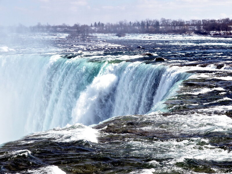 Niagara Falls Waterfall — Blue, Dramatic, Winter, Photograph