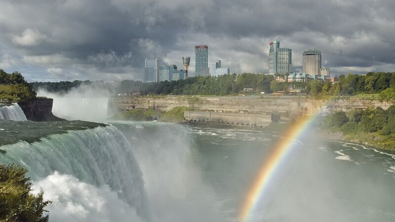 Niagara Falls Waterfall — Gray, Dramatic, Afternoon