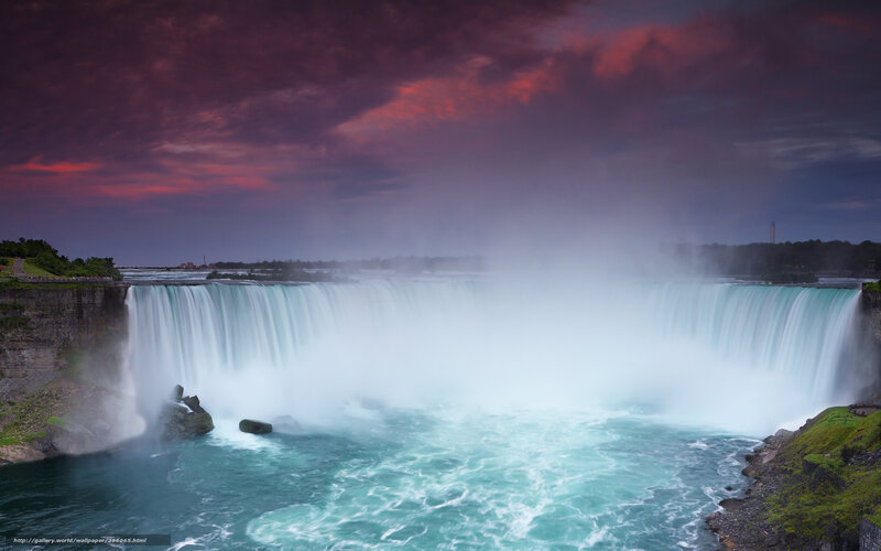 Niagara Falls Waterfall — Purple, Dramatic