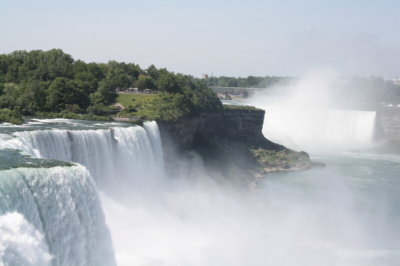 Niagara Falls Waterfall — White, Dramatic, Afternoon, Photograph, Trees, Mist