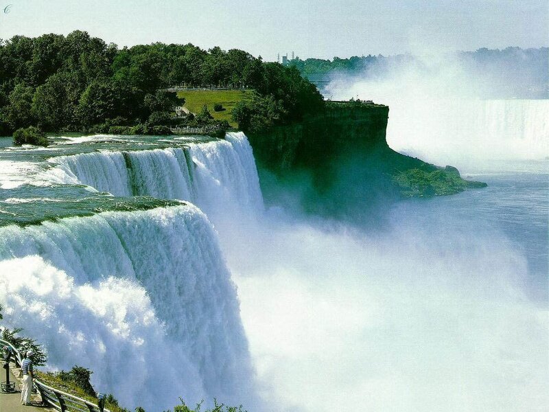 Niagara Falls Waterfall — White, Dramatic, Afternoon, Photograph, Trees