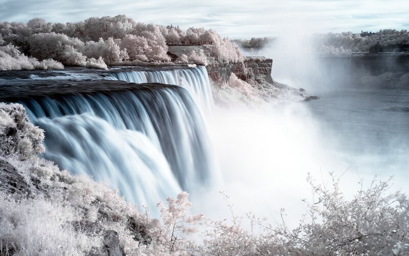 Niagara Falls Waterfall — White, Dramatic, Photograph