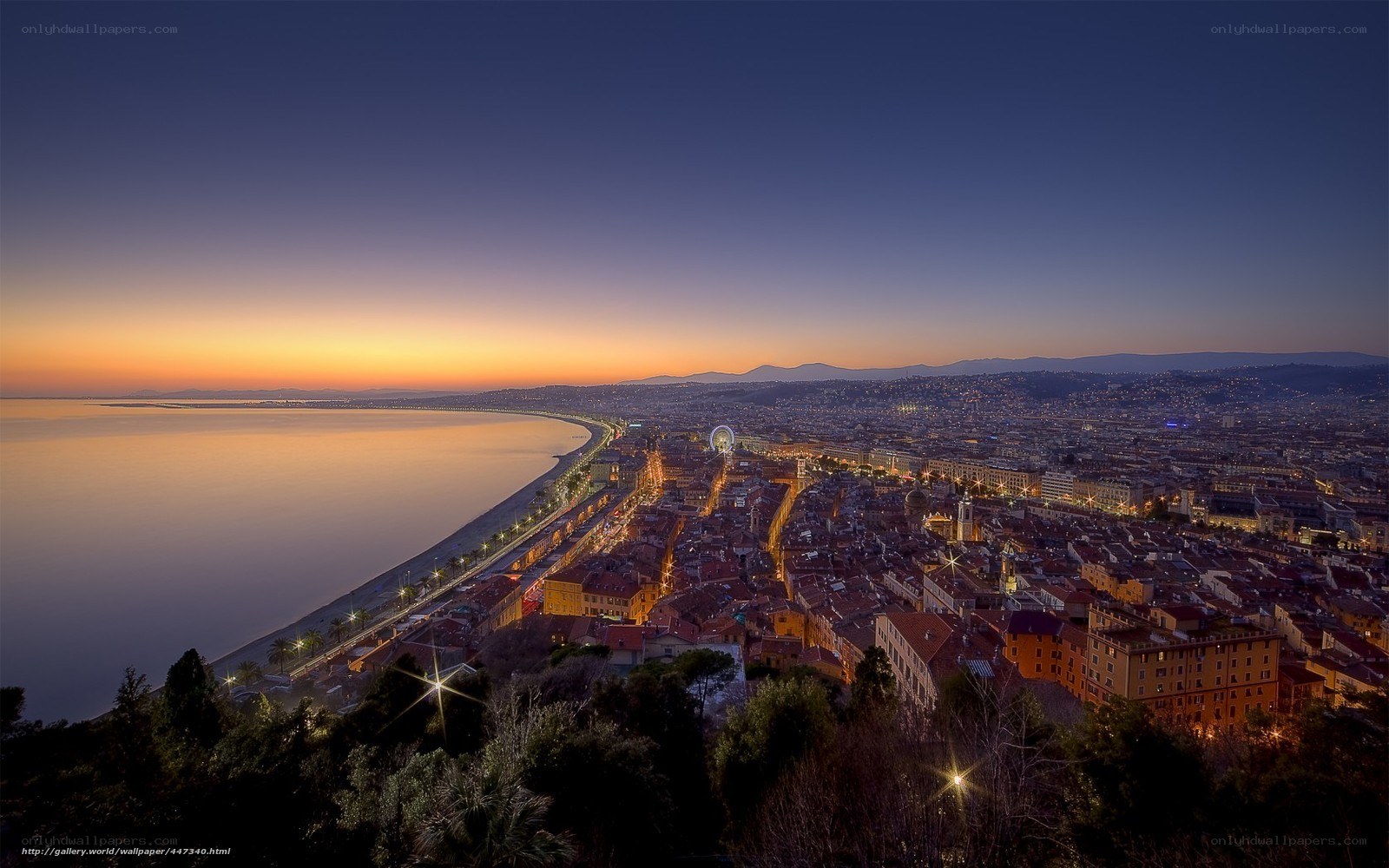Nice city at dusk