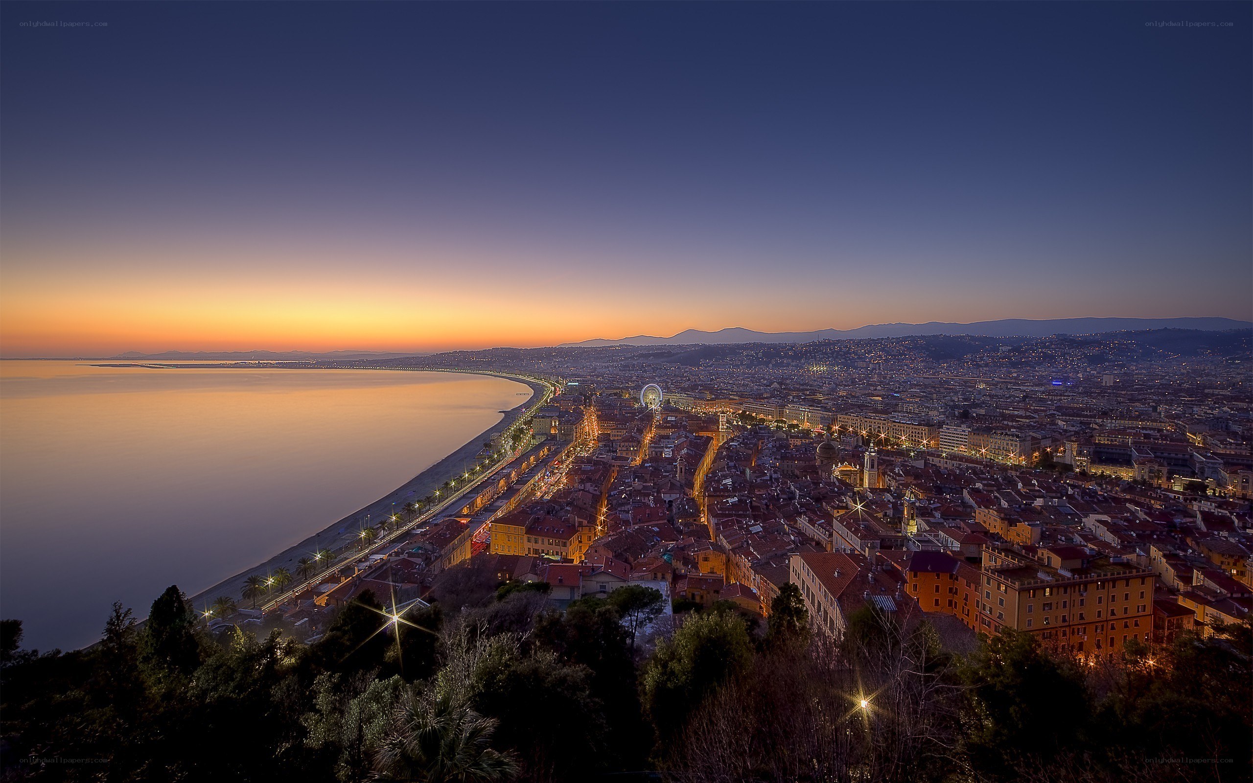 Nice city at dusk