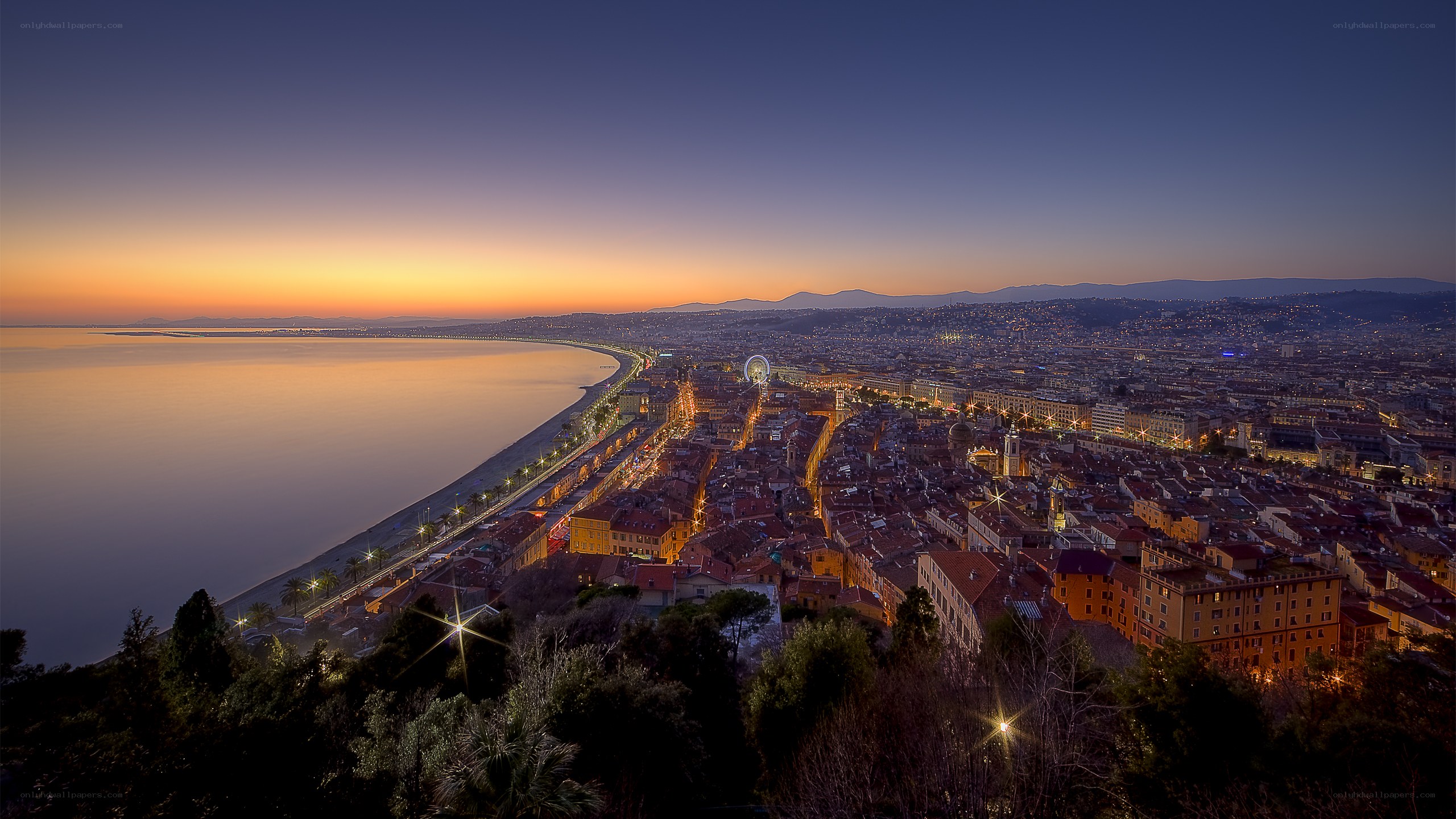 Nice city at dusk