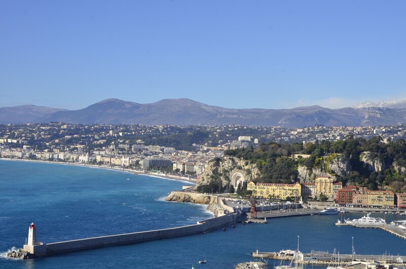 Nice cityscape with harbor